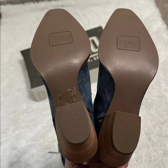 🌴 NWT Dingo Texas Tornado Denim Cowboy Boots - Picture 5 of 6